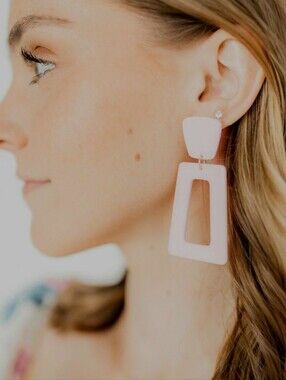 Baby Pink Hypoallergenic Drop Earrings